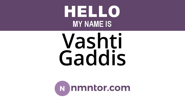Vashti Gaddis