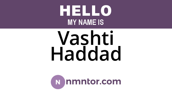Vashti Haddad