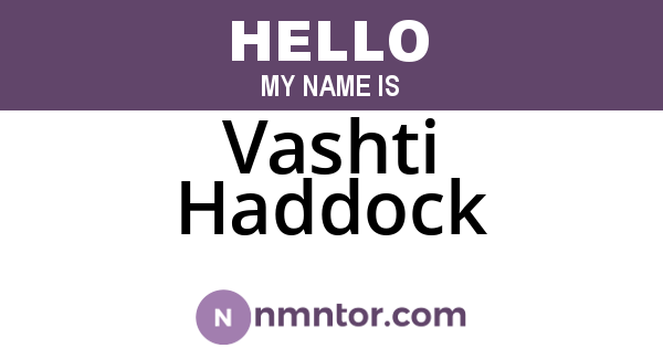 Vashti Haddock
