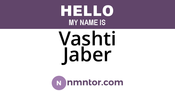 Vashti Jaber