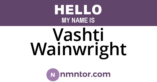 Vashti Wainwright