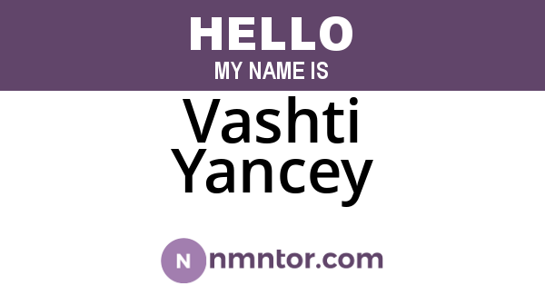 Vashti Yancey