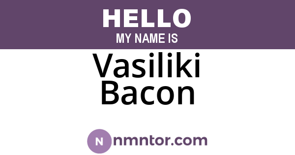 Vasiliki Bacon