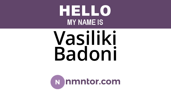 Vasiliki Badoni