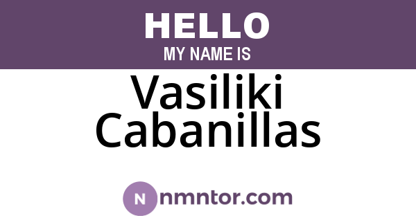 Vasiliki Cabanillas