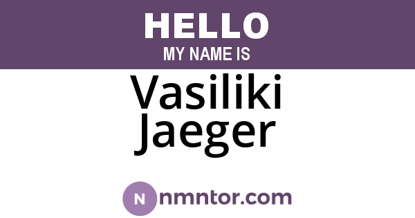 Vasiliki Jaeger