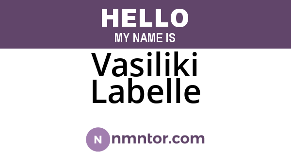 Vasiliki Labelle