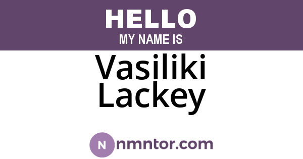 Vasiliki Lackey
