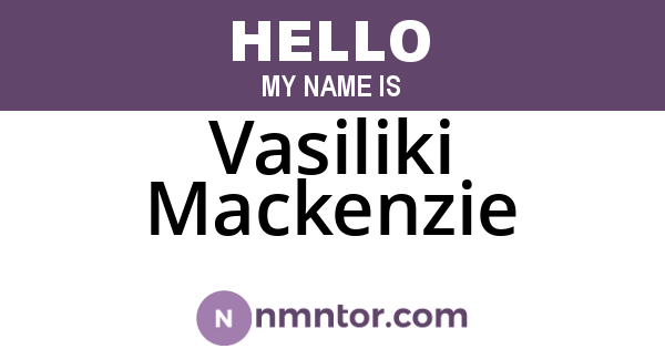 Vasiliki Mackenzie