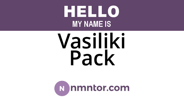 Vasiliki Pack