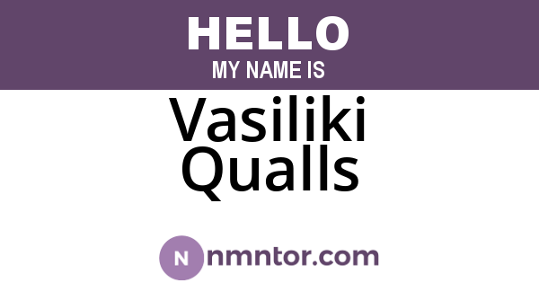 Vasiliki Qualls