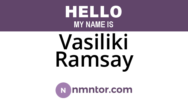 Vasiliki Ramsay