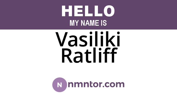 Vasiliki Ratliff