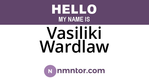 Vasiliki Wardlaw
