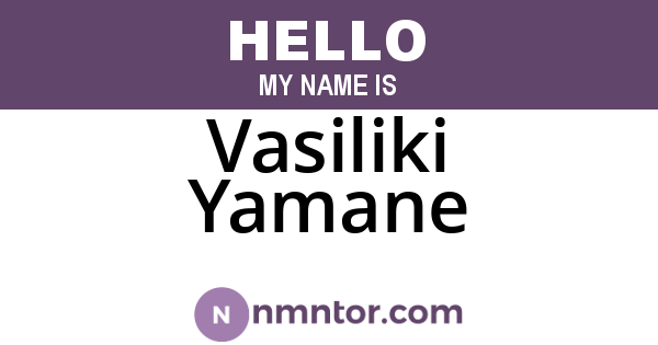 Vasiliki Yamane