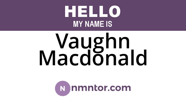 Vaughn Macdonald
