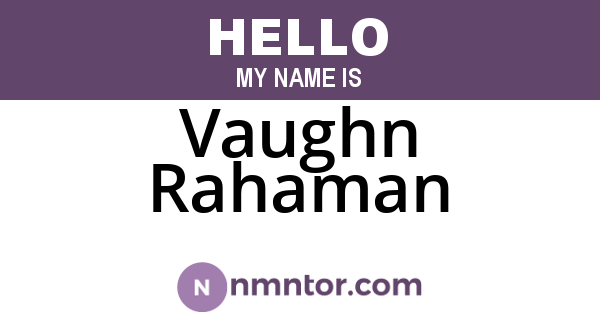 Vaughn Rahaman