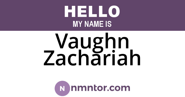 Vaughn Zachariah
