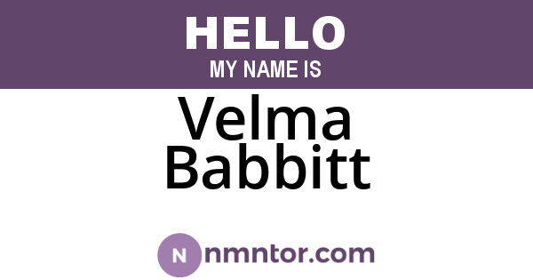 Velma Babbitt