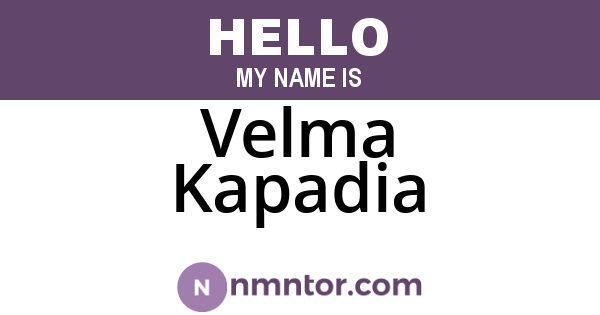 Velma Kapadia