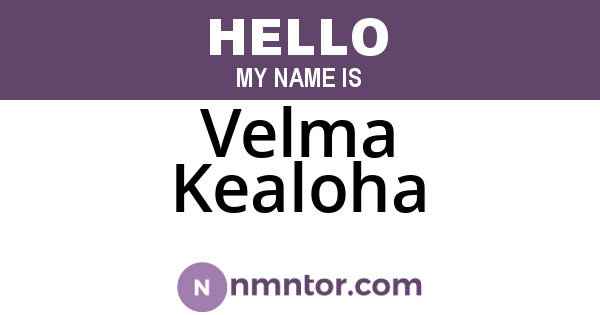 Velma Kealoha