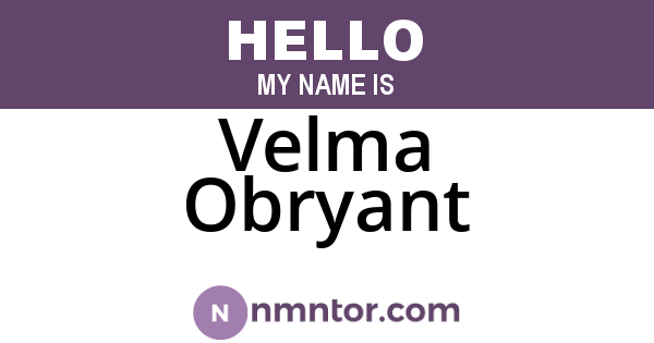 Velma Obryant