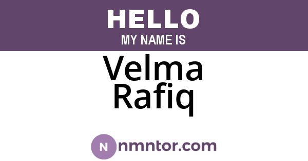 Velma Rafiq