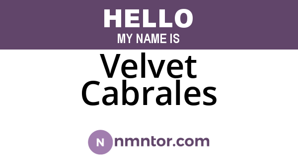 Velvet Cabrales