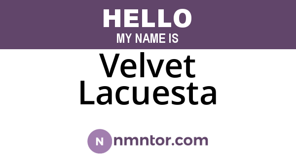 Velvet Lacuesta