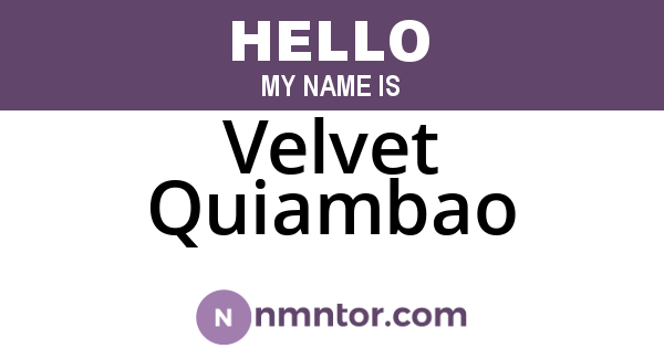 Velvet Quiambao