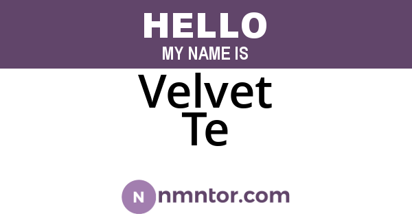 Velvet Te
