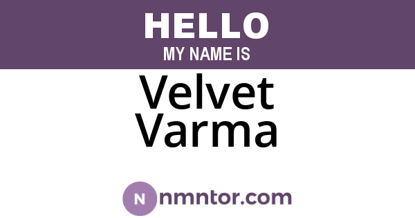 Velvet Varma