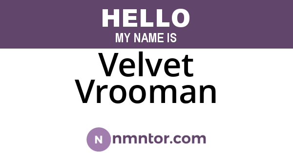 Velvet Vrooman
