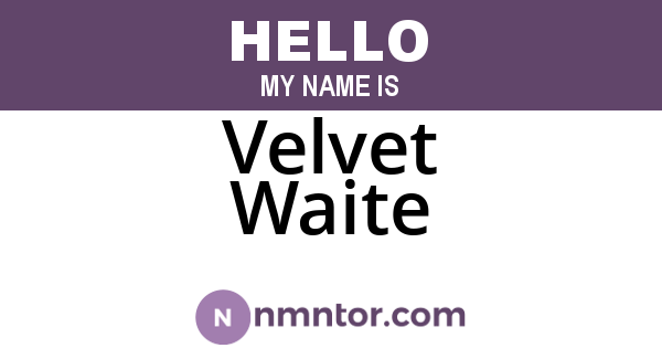 Velvet Waite