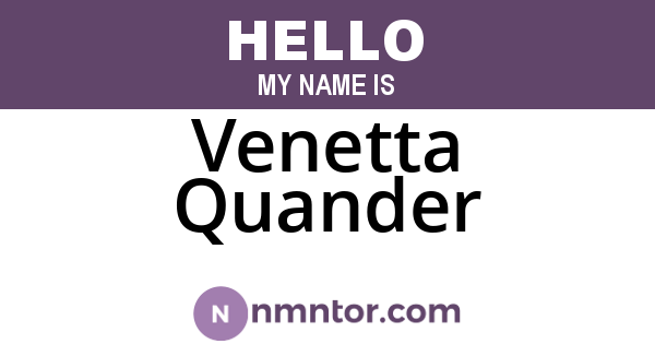 Venetta Quander