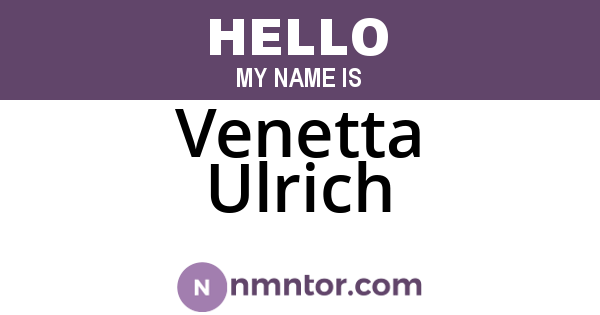 Venetta Ulrich