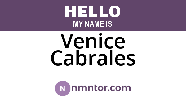 Venice Cabrales