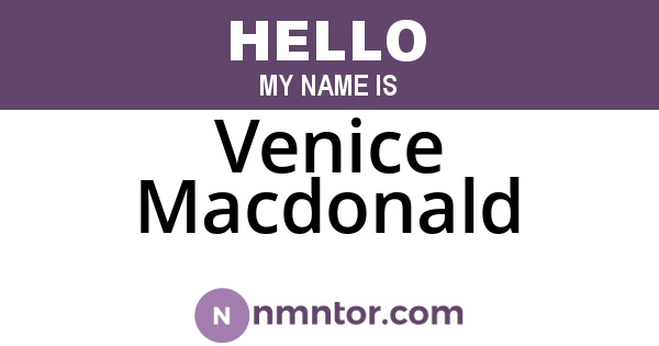 Venice Macdonald