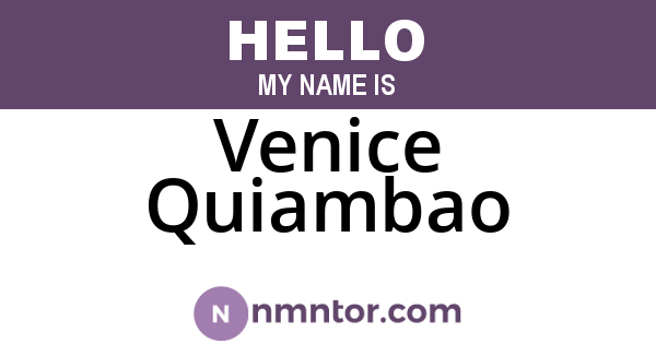 Venice Quiambao