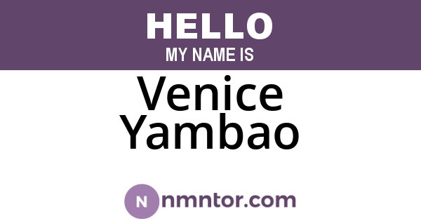 Venice Yambao