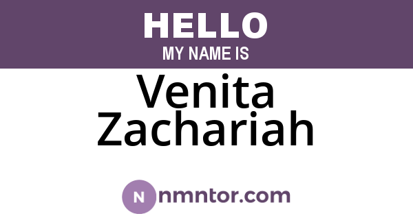 Venita Zachariah