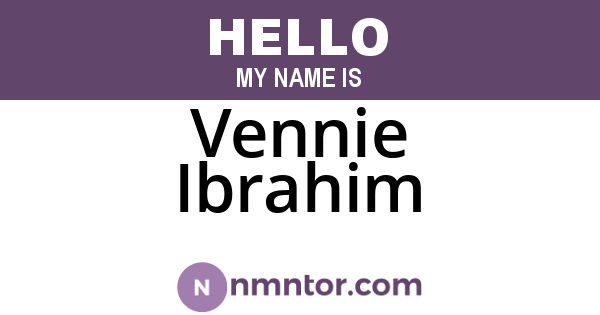 Vennie Ibrahim