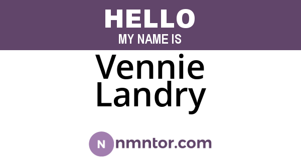 Vennie Landry