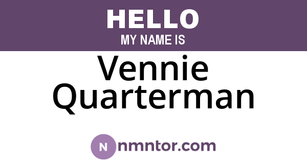 Vennie Quarterman