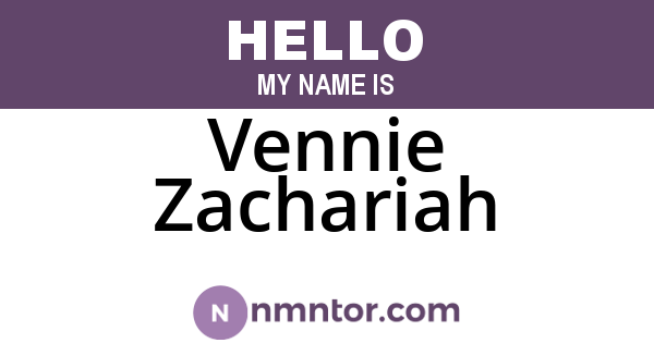 Vennie Zachariah