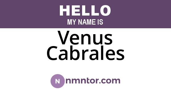 Venus Cabrales