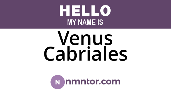 Venus Cabriales