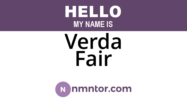 Verda Fair