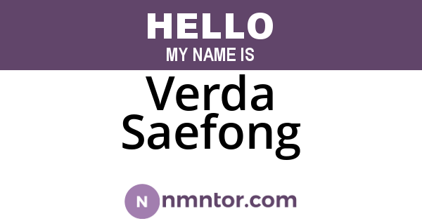 Verda Saefong