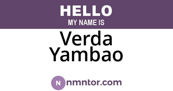 Verda Yambao